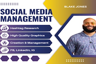 be your social media manager, and content creator for ig, fb, linkedin