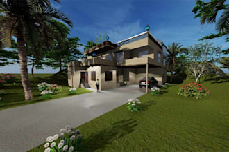 design architectural 3d model interior on sketchup
