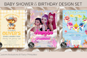 create matching birthday and baby shower printables