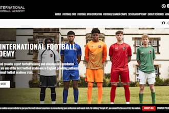 create soccer academy website, soccer website, football academy website