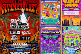 create custom illustration poster for festival music event