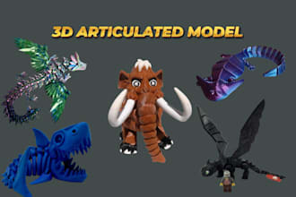 create 3d articulated model bjd model 3d flexi toy custom model for 3d printing