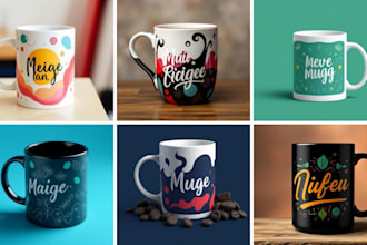 do custom mug design with stunning typography for your pod business