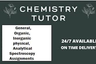 general, organic, inorganic, physical, analytical and spectroscopy assignments