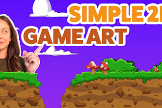 create simple 2d game art and UI for you
