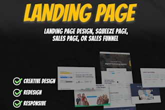 build wordpress landing page design, sales page, or sales funnel