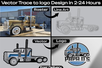 do perfectly trace logo, image to vector, manual vector tracing in ai, pdf, eps