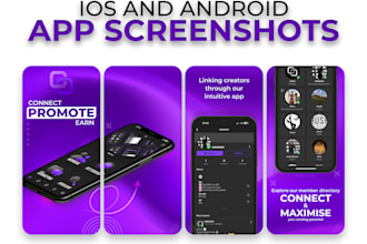 design or redesign modern app screenshots for the app store, google play store