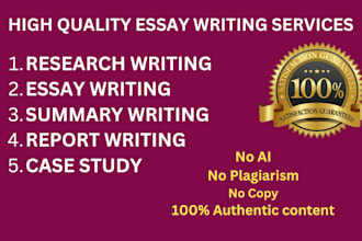 do essay writing, case study, research writing, summary reports, market research