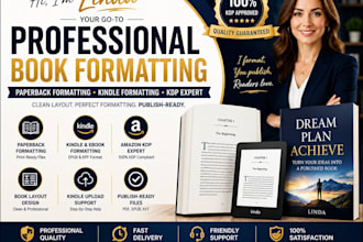 do book formatting, book layout design, kindle ebook format