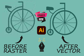 do custom 2d character model and convert raster images to clean vector artwork