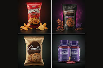 be graphic designer for product packaging design, food, pouch label design