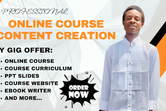 online course content, training manual, course outline, ebookwriter, ppt slides