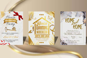 design a fancy housewarming invitation card
