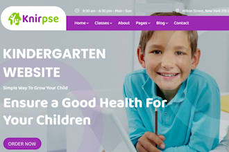create professional kindergarten, preschool, childcare, or daycare website