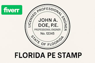 provide florida pe stamp for architectural and structural plans