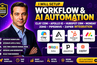 setup clay com apollo io hubspot crm monday zoho pipedrive zapier integration
