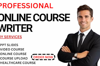 ebook online course content, lesson plan, udemy video course, ppt presentation