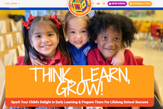 build kindergarten website, preschool, nursery, and daycare services website