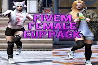 make custom fivem ped, clothes, weapon, cars, custom ped, fivem eup, clothes