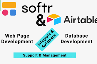 develop softr website, client portal, integrate airtable database