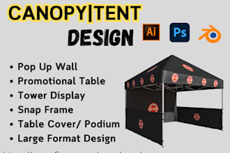 design trade show banner, backdrop, canopy tent for your exhibition