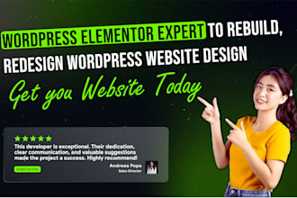 build, redesign, revamp wordpress website design, elementor pro expert