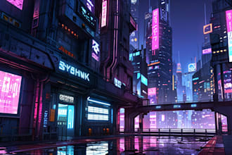 make cyberpunk or futuristic city sci fi style for any project