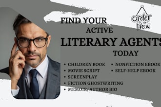 find top active literary agent based on your manuscripts either ebook or script
