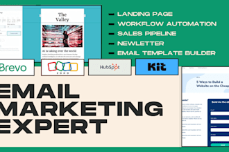 create landing page, newsletter, email template on hubspot, brevo, zoho and kit