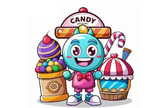 make mascot candy business logo