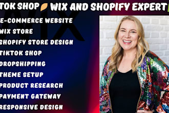 create shopify wix tiktok shop dropshipping store website ecommerce marketing