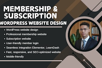 develop wordpress website design, membership website design subscription website