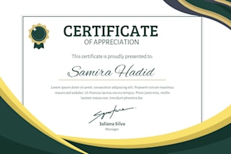 a certificate for you