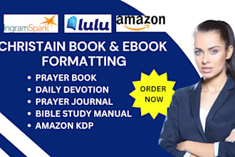 write, design, format christian ebook, prayer journal, daily devotion amazon KDP