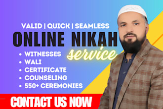 do online nikah provide wali, witnesses and certificate