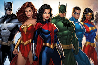 draw you a dc or marvel style comic book superhero character
