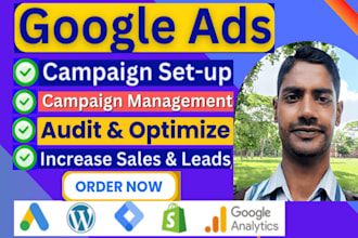 setup and manage google ads adwords ppc campaigns, search display and pmax ads