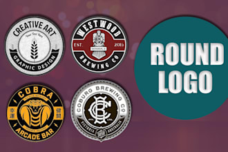design  round, circular , stamp , circle, logo design