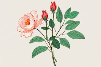 draw botanical illustrations, flowers and plants