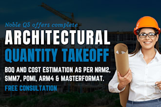 do quantity takeoff and cost estimation for architectural work with planswift