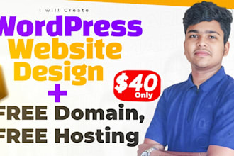 design a wordpress website, free domain and hosting included
