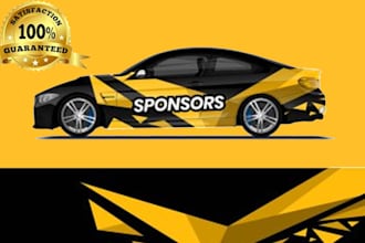 do professional racing car wrap design ,vehicle wrap, bus wrap, truck wrap