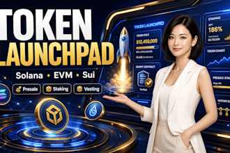 launch your token and build a custom launchpad on solana, evm, and sui