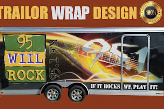 professional box trailer, long trailer, gaming truck wrap, semi truck wrap