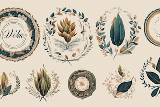 design botanical boho, boho, vintage logo