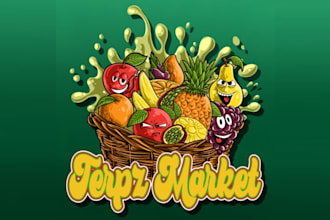 design fruit basket faces logo