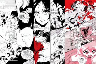 draw comic book art, graphic novels, manga art for you