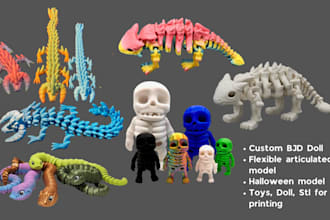 sculpt 3d bjd model, 3d articulated model 3d doll sculpt 3d flexi model 3d toy