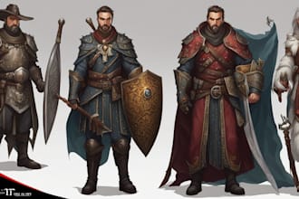 create a dnd art and d and d character for